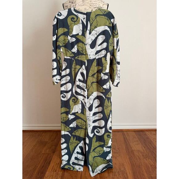 B39 Mara Hoffman Irina Maxi Dress Womens 2 V Neck Boho Resort Tropical - Picture 5 of 10